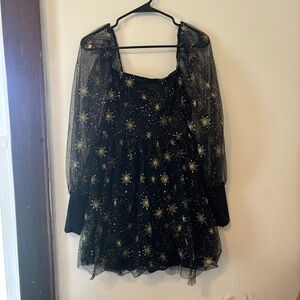 NWT black and gold sparkly dress
